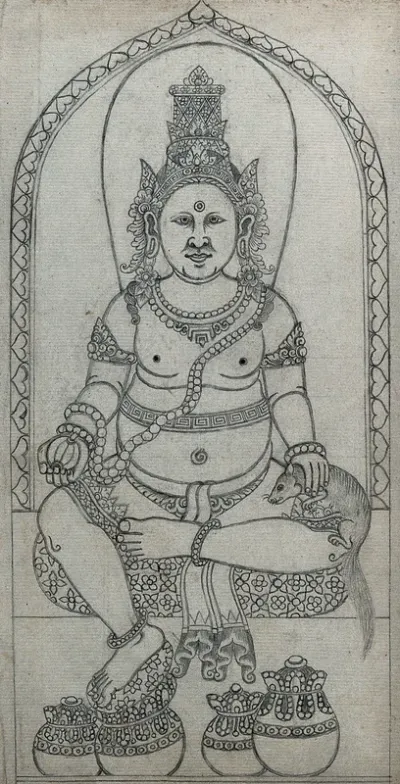 Temple sculpture: a seated figure