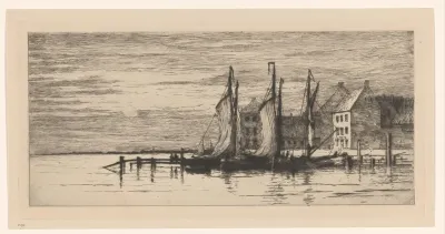 Temse aan de Schelde bij avond