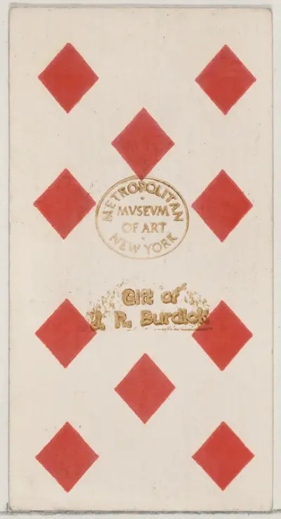Ten Diamonds, from the Playing Cards series (N84) to promote Turkish Cross-Cut Cigarettes for W. Duke, Sons and Co.