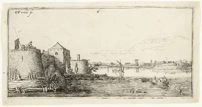 Ten Landscapes: Walled River Town to the Left of a River