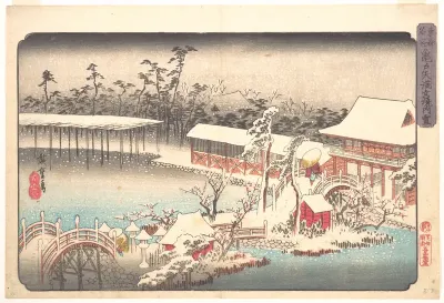 Tenmangū Shrine at Kameido in Snow