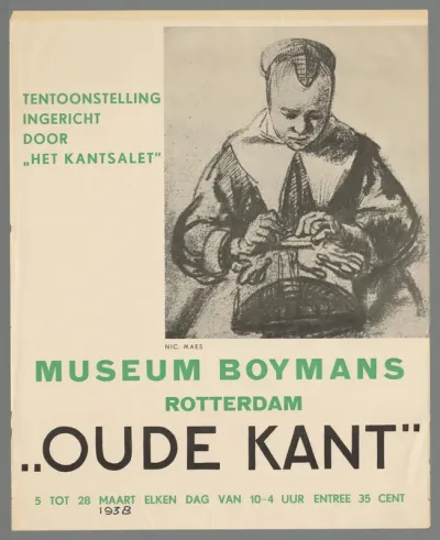 Tentoonstelling ingericht door Het Kantsalet. Museum Boymans Rotterdam. Oude Kant. 5 tot 28 maart (...)