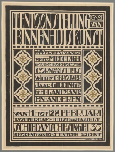 Tentoonstelling van Binnenhuiskunst, van 1 tot 28 Februari, Rotterdam Huize van Hasselt