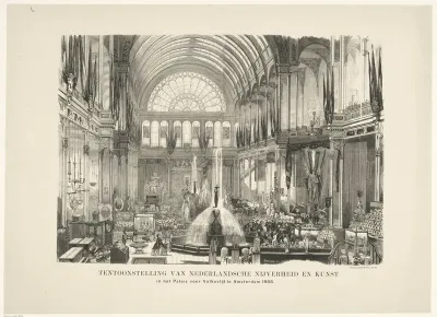 Tentoonstelling van Nederlandse nijverheid en kunst in het Paleis voor Volksvlijt te Amsterdam in 1866