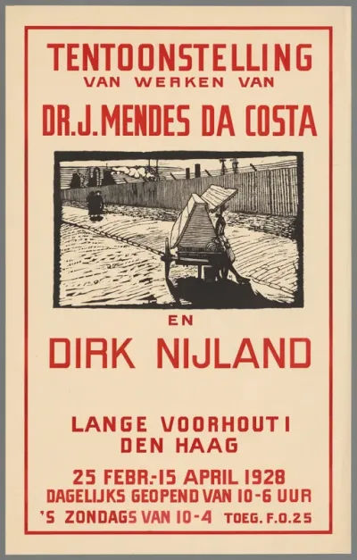 Tentoonstelling van werken van dr. J. Mendes da Costa en Dirk Nijland. Lange Voorhout Den Haag 25 februari-15 april 1928.