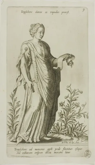 Terpsichore, Muse of Dance, plate 9 from Parnassus Biceps