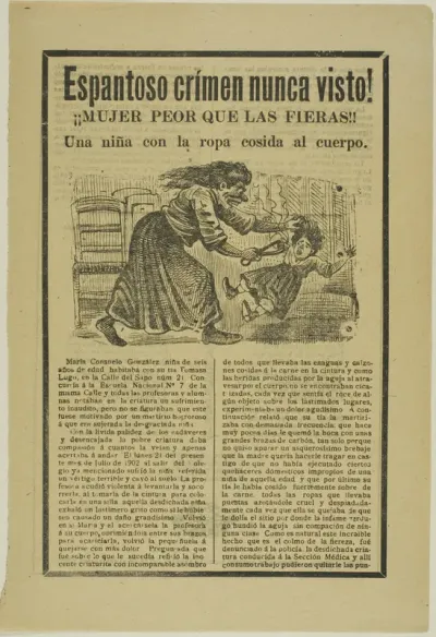 Terrible Crime Never Before Seen! Woman worse than the wild beasts!! A little girl with clothing sewn to her body