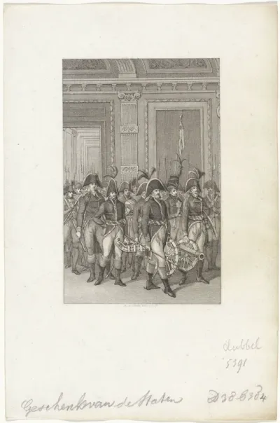 Teruggave door de Fransen van historische stukken uit stadhouderlijke collectie aan de Staten-Generaal, 1795