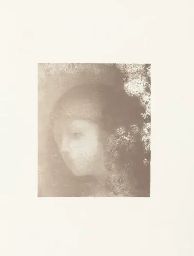 Tête d'enfant avec fleurs