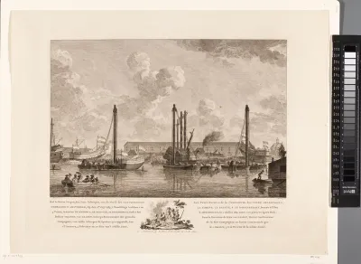 Tewaterlating van drie schepen te Amsterdam, 1783
