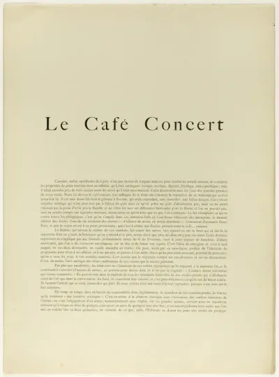 Text Booklet for Le Café-Concert
