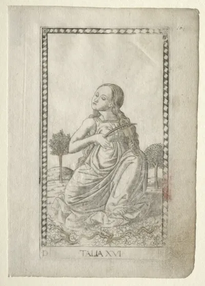 Thalia (comedy, pastoral poetry) (from the Tarocchi series D:  Apollo and the Muses, #16)