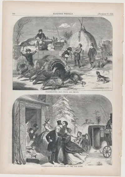 Thanksgiving Day – Arrival At the Old Home (from "Harper's Weekly," Vol. II)