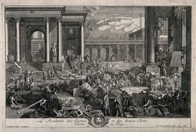 The Académie des Sciences et des Beaux Arts, Paris: showing a variety of subjects studied there