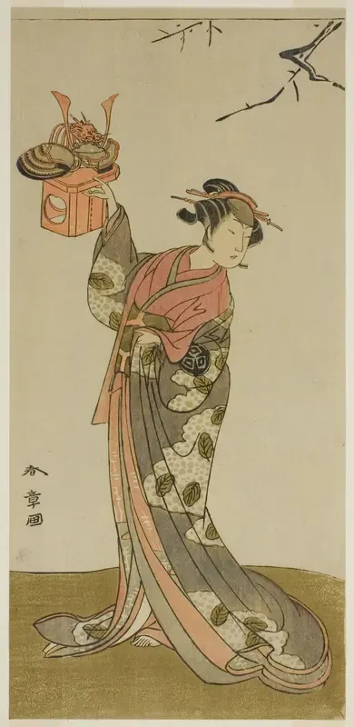 The Actor Arashi Hinaji I as Hananoi in the Play Gosho-zakura Horikawa Youchi, Performed at the Ichimura Theater in the Fourth Month, 1773