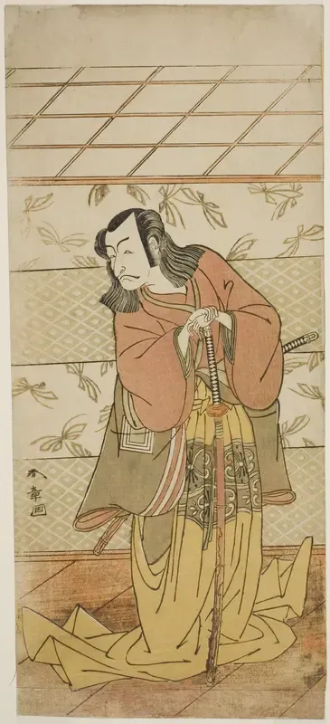 The Actor Ichikawa Danjuro V as Ashiya Doman in the Play Kikyo-zome Onna Urakata, Performed at the Morita Theater in the Seventh Month, 1776