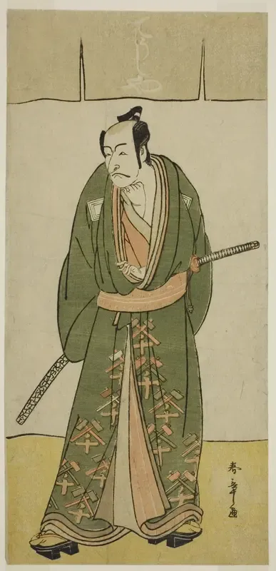 The Actor Ichikawa Danjuro V as Gokuin Sen'emon in the Play Hatsumombi Kuruwa Soga, Performed at the Nakamura Theater in the Second Month, 1780
