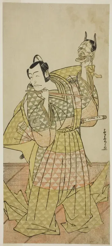 The Actor Ichikawa Danjuro V as Kudo Suketsune in the Play Kaido Ichi Yawaragi Soga, Performed at the Nakamura Theater in the First Month, 1778