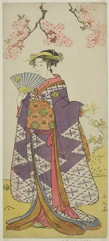 The Actor Ichikawa Komazo II as the Spirit of Lady Shiragiku in the Play Hatsu Midori Saiwai Soga, Performed at the Kawarazaki Theater in the Third Month, 1791