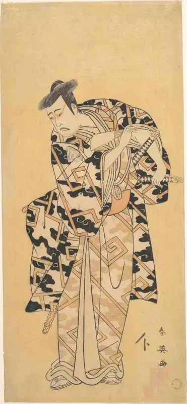 The Actor Ichikawa Yaozō III as Fuwa Banzaemon in a Thunder Robe, Playing with a Fan