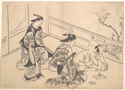 The Actor Ichimura Takenojo Reclining on a Balcony