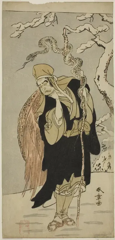 The Actor Ichimura Uzaemon IX as Aza-maru in the Play Yui Kanoko Date-zome Soga, Performed at the Ichimura Theater in the First Month, 1774