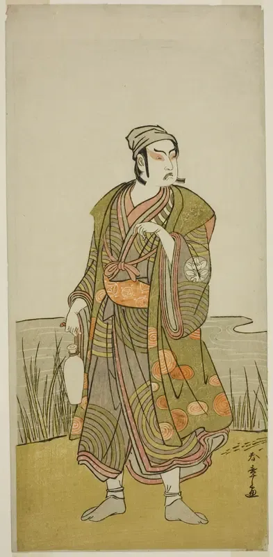 The Actor Ichimura Uzaemon IX as the Potter Tsuchihei in the Play Higashiyama Momiji no Kadode, Performed at the Ichimura Theater in the Ninth Month, 1778