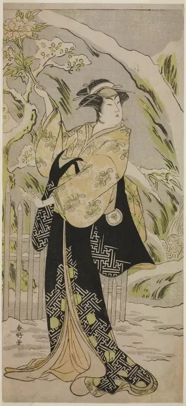 The Actor Iwai Hanshiro IV as Lady Yaehata in the Play Sanga no Sho Haru no Hanayome, Performed at the Kiri Theater in the Eleventh Month, 1787