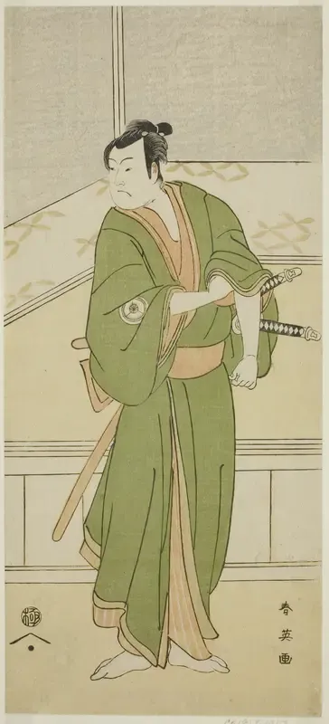 The Actor Iwai Hanshiro IV as Shirai Gompachi in the Play Gozen-gakari Sumo Soga, Performed at the Kawarazaki Theater in the Second Month, 1793