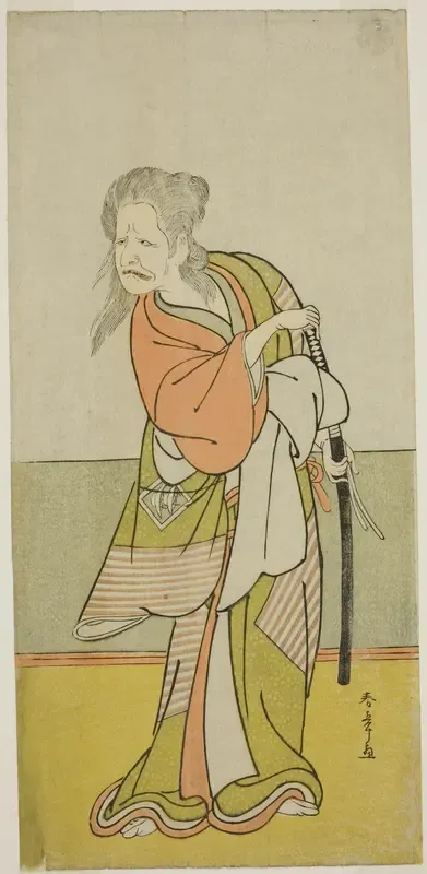 The Actor Nakajima Kanzaemon III as Yaguchi no Karasu-baba in the Play Hono Nitta Daimyojin, Performed at the Morita Theater in the Seventh Month, 1777