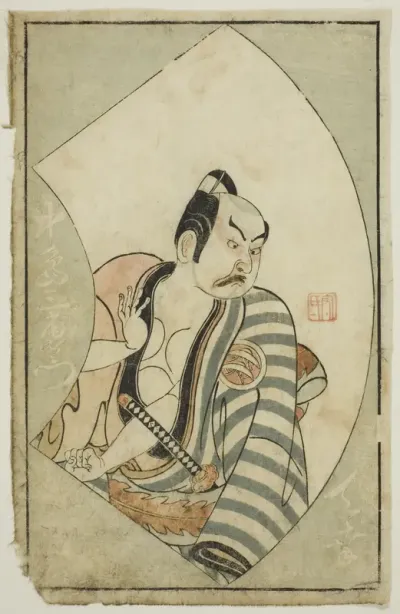 The Actor Nakajima Mioemon II, from "A Picture Book of Stage Fans (Ehon butai ogi)"