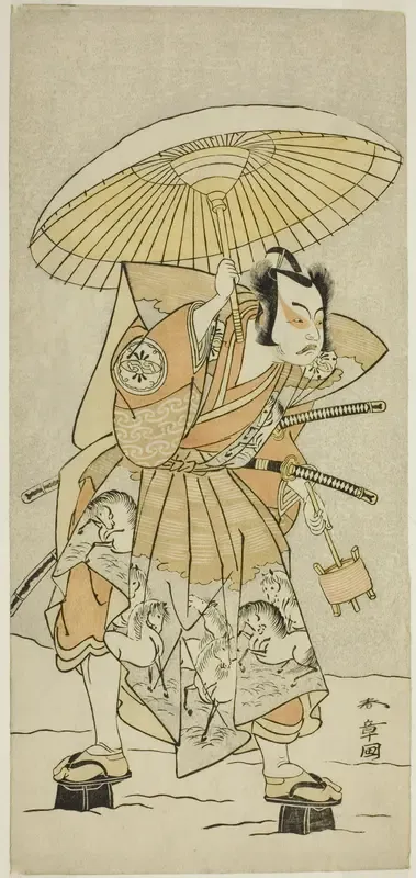 The Actor Nakamura Juzo II as Kajiwara Genta Kagetoki in the Play Izu-goyomi Shibai no Ganjitsu, Performed at the Morita Theater in the Eleventh Month, 1772