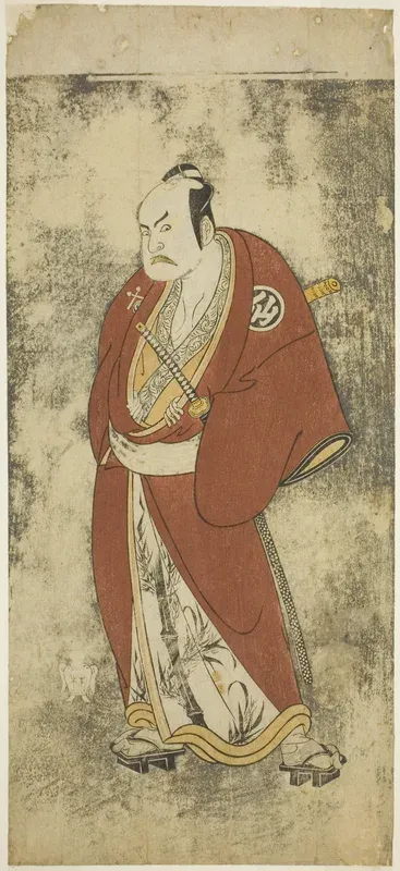 The Actor Nakamura Sukegoro II as Kaminari Shokuro in the Joruri "Gonin Otoko" (Five Chivalrous Commoners), Played as One Act in the Ayatsuri Kabuki Ogi (Mastery of the Fan in Kabuki), Performed at the Nakamura Theater from the Twentieth Day of the S