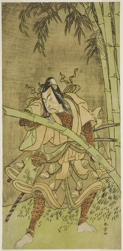 The Actor Nakamura Tomijuro I as Takenuki Goro in the Play Eho Soga Nen-nen-goyomi, Performed at the Morita Theater in the First Month, 1771