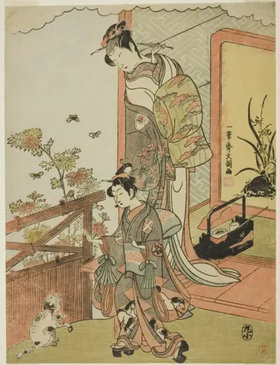 The Actor Onoe Matsusuke I as Oiso no Tora (?) (right), and Otani Taniji (left)