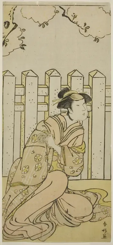 The Actor Osagawa Tsuneyo II as Onoe in the Play Haru no Nishiki Date-zome Soga, Performed at the Nakamura Theater in the Fourth Month, 1790