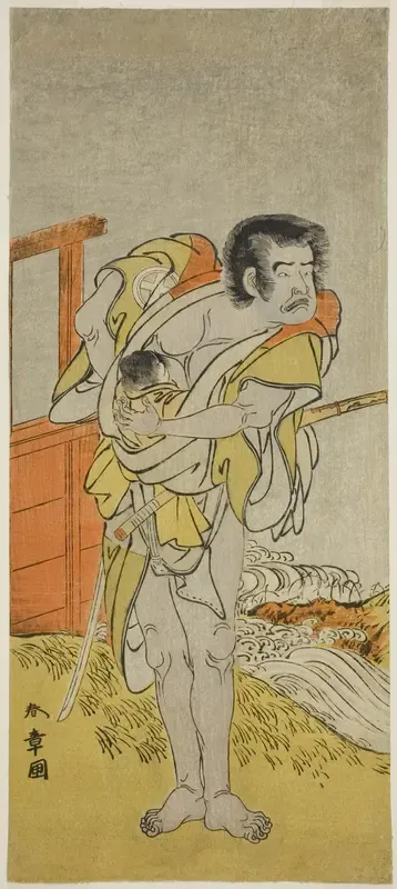 The Actor Otani Tomoemon I as Kasahari Hokkyo in the Play Kazoe Uta Ta Ue Soga, Performed at the Nakamura Theater in the First Month, 1776