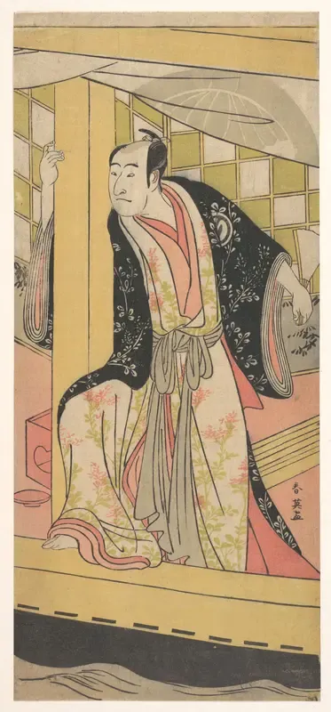 The Actor Sawamura Sojuro 3rd as a Man Stnding in a Pleasure-boat