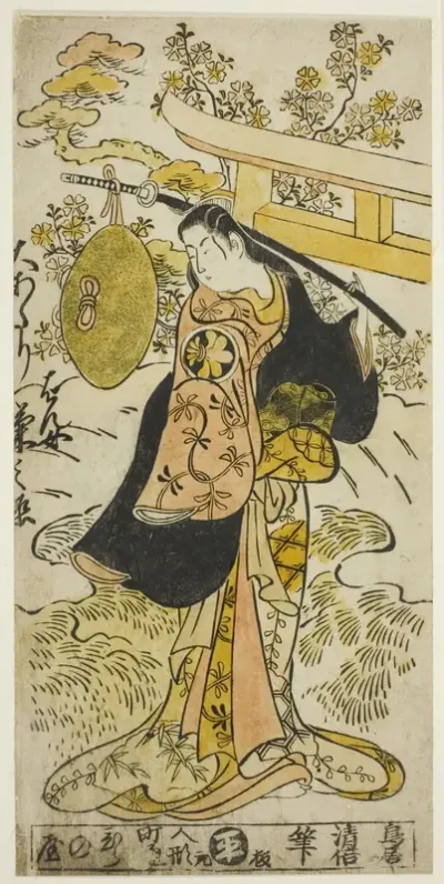The Actor Segawa Kikunojo I as Hanjo in the play "Tsumagoi Sumidagawa," performed at the Nakamura Theater in the third month, 1733