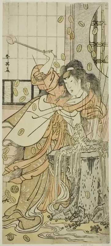 The Actor Segawa Kikunojo III as the Dragon Maiden Disguised as Osaku in the Play Sayo no Nakayama Hiiki no Tsurigane, Performed at the Nakamura Theater in the Eleventh Month, 1790