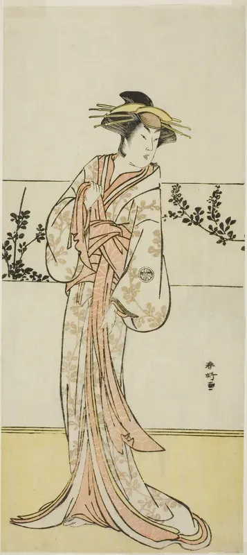 The Actor Segawa Kikunojo III, Possibly as the Courtesan Kojoro of Hakata, in the Play Chiyo no Hajime Ondo no Seto (Beginnings of Eternity: The Ondo Straits in the Seto Inland Sea) (?), Performed at the Kiri Theater from the Twenty-seventh Day of th