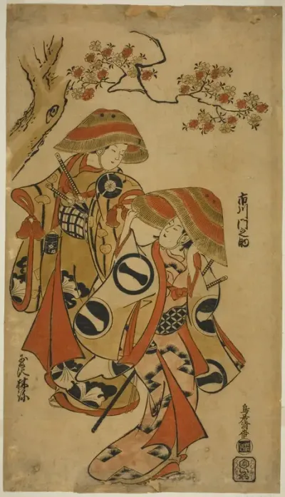 The Actors Ichikawa Monnosuke I and Tamazawa Rinya