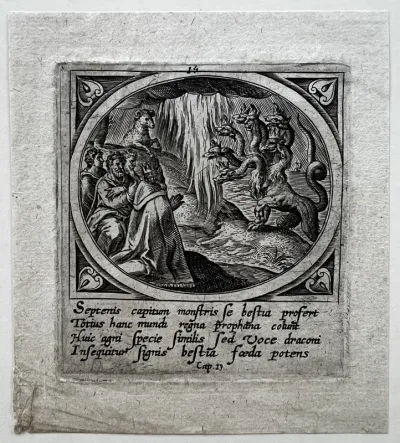 The Adoration of the Beast with Ten Horns and Seven Heads, from Icones Revelationum... (The Revelations of St John)
