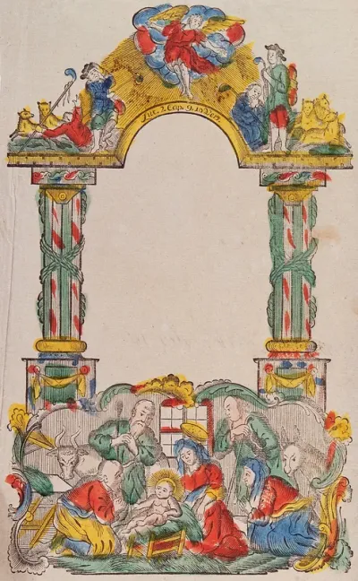 The adoration of the shepherds at the birth of Christ