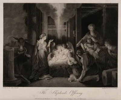The adoration of the shepherds at the birth of Christ