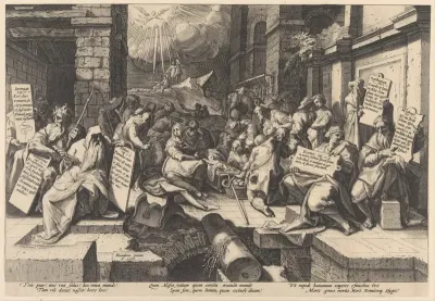 The Adoration of the Shepherds, Surrounded by Moses and Five Prophets