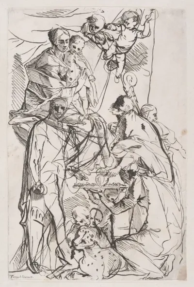 The adoration of the Virgin and Christ Child