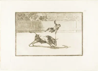 The Agility and Audacity of Juanito Apinani in the ring at Madrid, plate 20 from The Art of Bullfighting