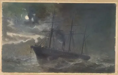 The Albany Buoying a Bight of the Cable of 1865 on the Night of August 26th, 1866