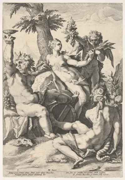 The Alliance of Venus with Bacchus and Ceres, plate 3 from "Mythological Subjects"